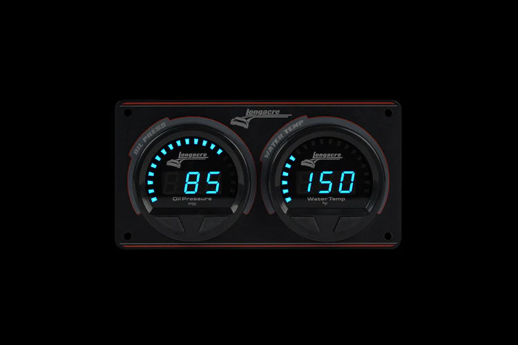 Digital Elite LED Waterproof Gauge Panel, 2 Gauge Oil Pressure/Water Temperature