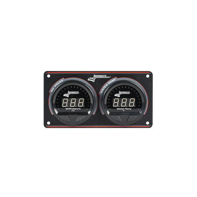 Digital Elite LED Waterproof Gauge Panel, 2 Gauge Oil Pressure/Water Temperature