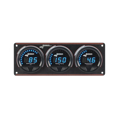 Digital Elite LED Waterproof Gauge Panel from Longacre, 2 Gauge Oil Pressure/Water Temperature/Tach