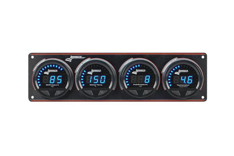Digital Elite LED Waterproof Gauge Panel from Longacre, 3 Gauge Oil Pressure/Water Temperature/Fuel Pressure/Tach